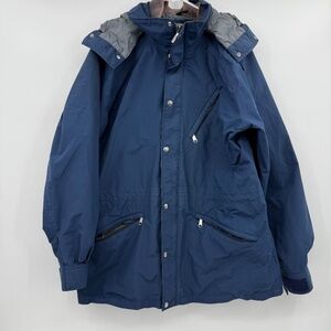 North Face Jacket Men XL Blue Vintage Gore Tex Hooded Parka Weatherproof Outdoor